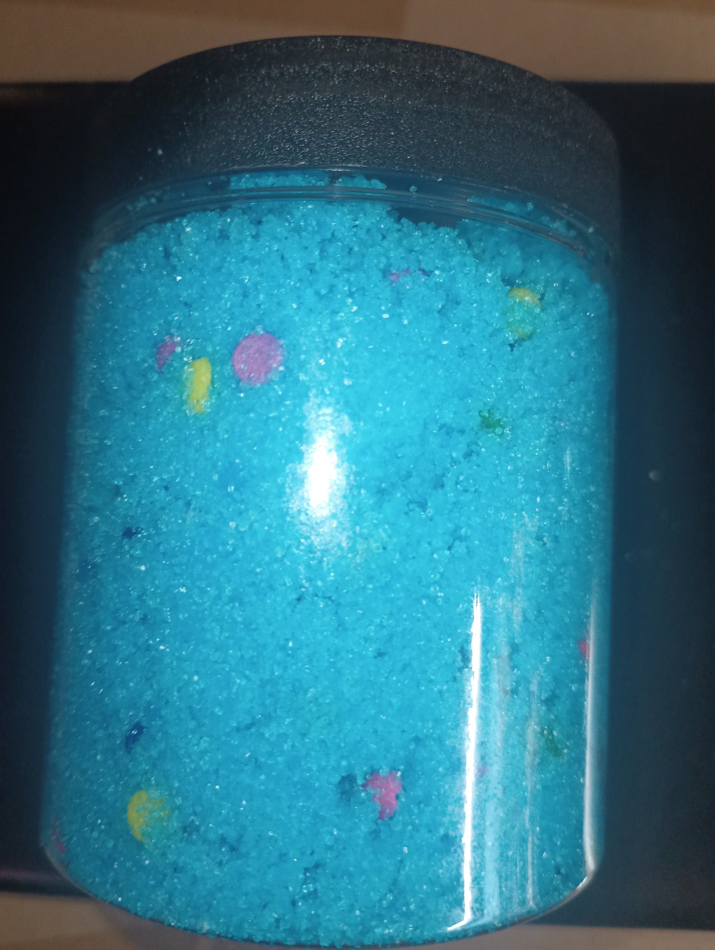 Cotton candy, Banana blue sugar scrub coconut oil and sprinkles